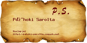 Páhoki Sarolta névjegykártya