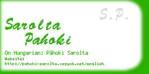 sarolta pahoki business card
