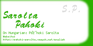 sarolta pahoki business card
